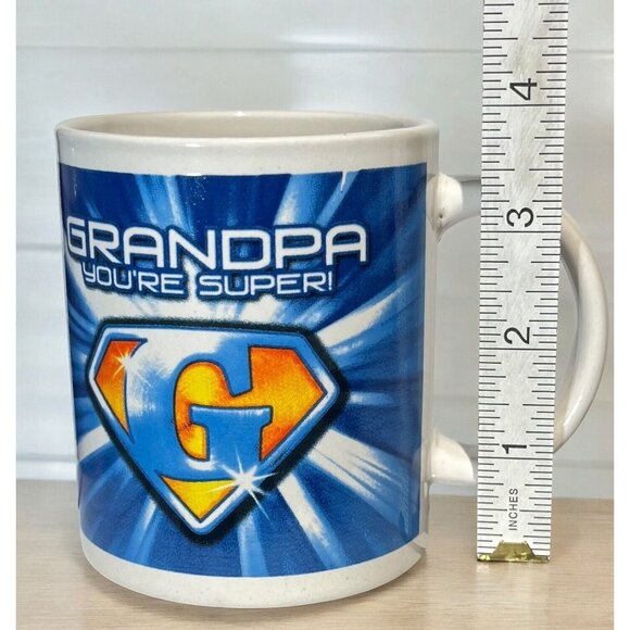 Grandpa you’re Super! Coffee Mug Tea Cup Multicolor Super G! Superhero 4" Tall - Picture 4 of 6